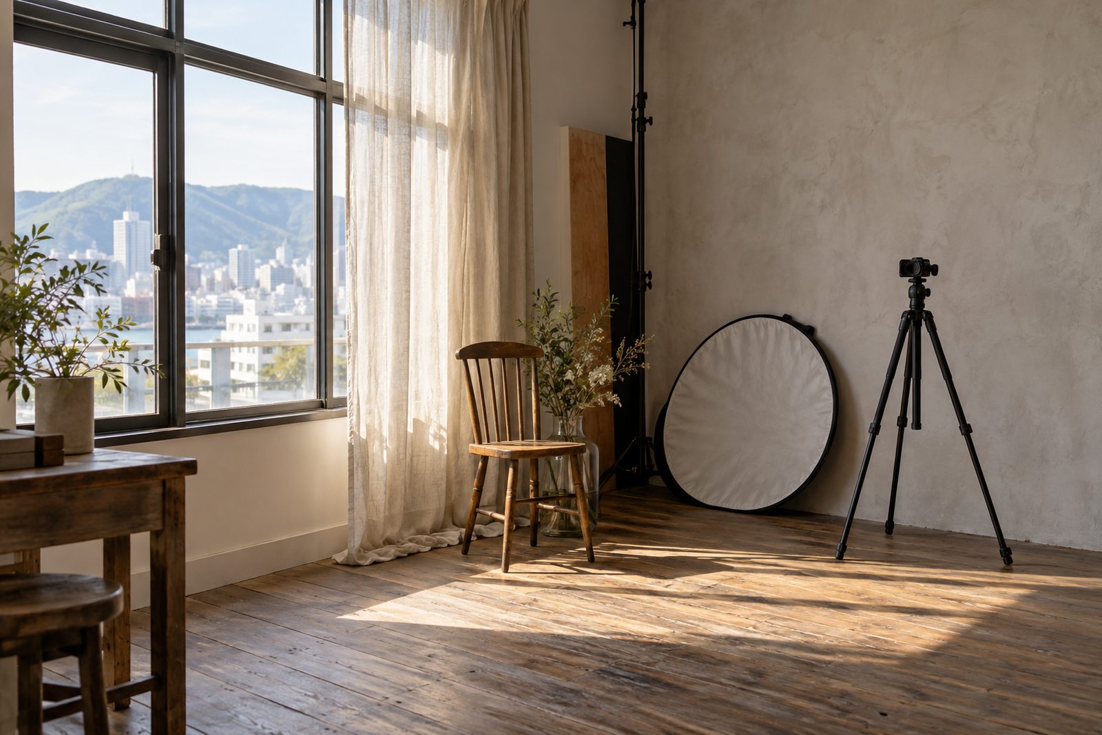 自然光の入る写真スタジオ全景